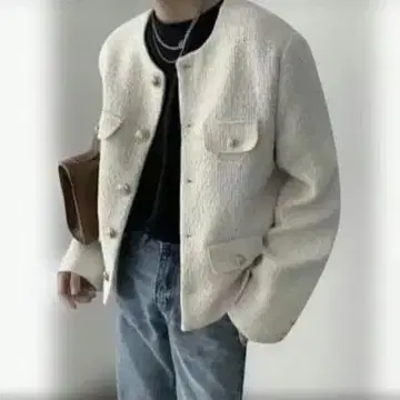 아이보리 노카라 자켓