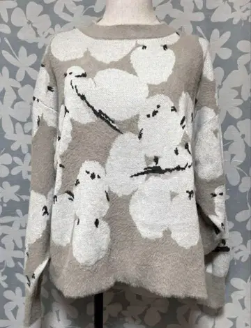 graniph 그라니프 복슬복슬 시마연가 무늬 니트 스웨터