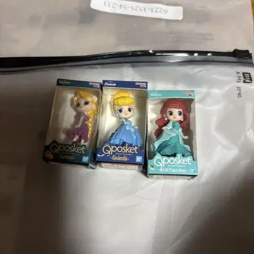 Qposket 3체 세트 라푼젤 신데렐라 아리엘