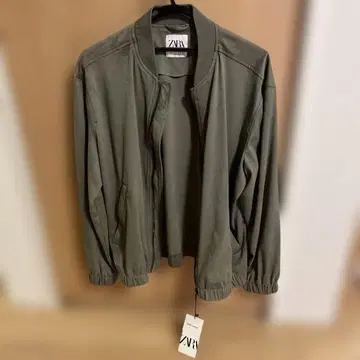 ZARA 올리브 그린 블루종 M 스웨이드