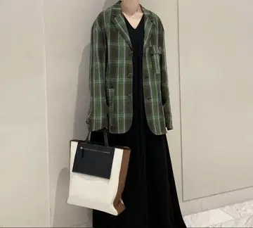 미사용 새상품 CABaN CABaN 린넨 체크 3P 자켓