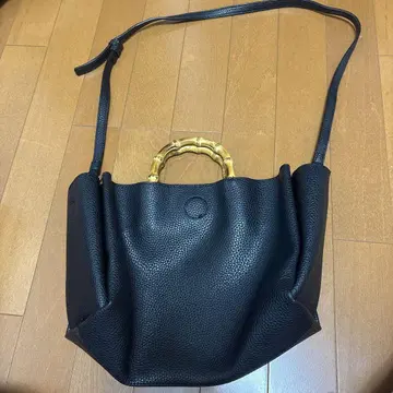 ROPE 블랙 가죽 숄더백