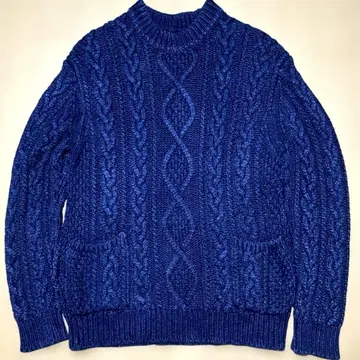 리얼 맥코이 인디고 아란 니트 36 새상품급