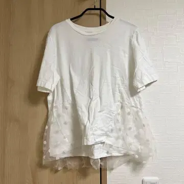 새상품 미사용 T셔츠 여성용 MUVEIL 화이트