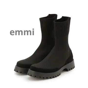 새상품급 에미(emmi) eco 니트 부츠 블랙, 검정 통굽 카네코 아야