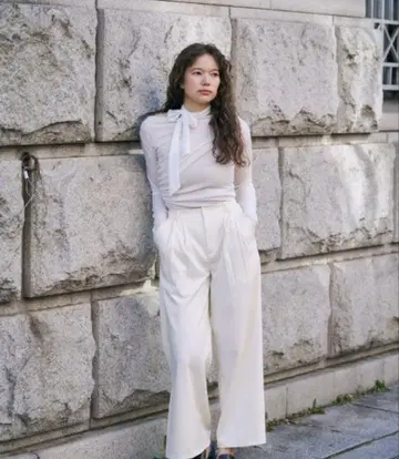 NORTE emor hem slit wide pants