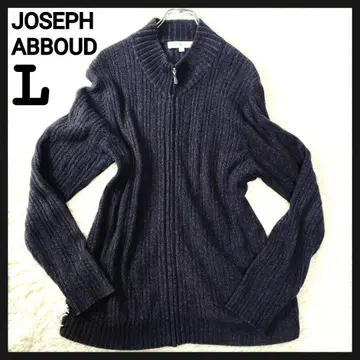 [빅 사이즈] 조셉 아부드 세로 골지 편직 드라이버 니트 풀 집업 L