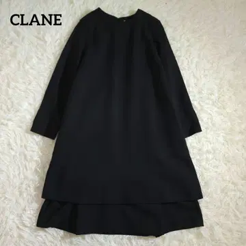 새상품급 CLANE 클라네 긴팔 칠부 원피스 롱 앙상블 블랙 M