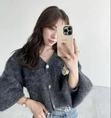 COCODEAL 코코딜 기모 퍼프 슬리브 가디건