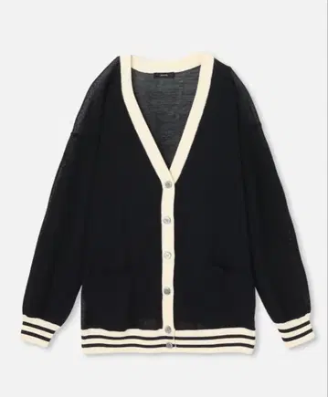 allureville V넥 가디건 블랙
