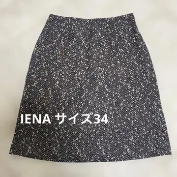 IENA 이에나 라메 모자 꽁지 트위드 스커트 사이즈 34