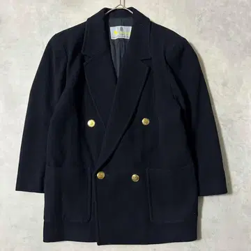 아쿠아 스큐텀 피 코트 골드 버튼 XL 다크 네이비 빈티지