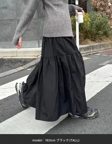 feepur TALL 사이즈 드로스트 나일론 캉캉 스커트