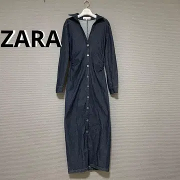 새상품급 ZARA 자라 데님풍 셔츠 원피스 롱 XS