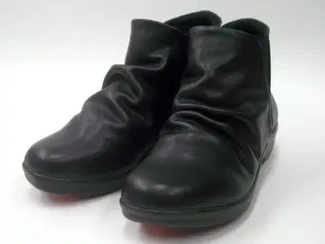 천연 가죽 여성용 컴포트 사이드 고어 부츠 블랙 23.5cm
