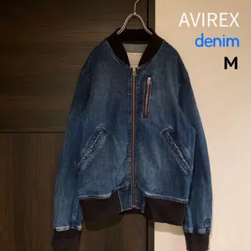 AVIREX 데님 자켓 MA-1 인디고 스트레치