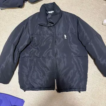 다운 자켓 블랙 스탠드 카라