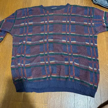 Grogge & Wingers 체크 무늬 니트 스웨터 XL