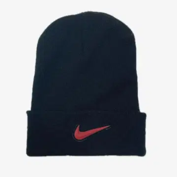 90s NIKE 나이키 비니 니트 캡 니트 모자 블랙 블랙 로고