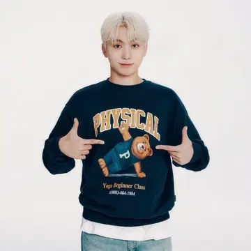 [ 완판템 ] seventeen 승관 착용 phyps 맨투맨 네이비
