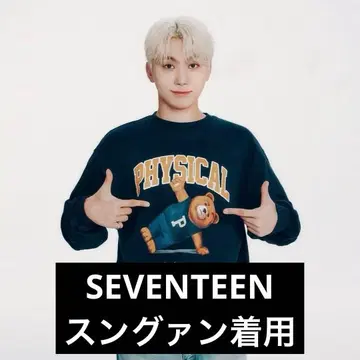 [ 완판템 ] seventeen 승관 착용 phyps 맨투맨 네이비