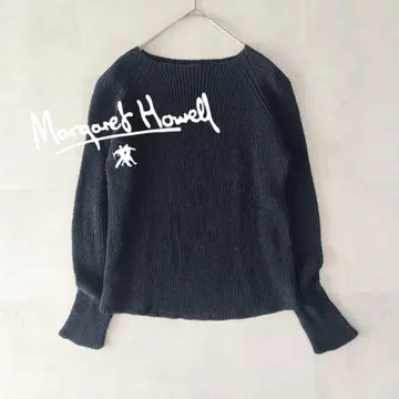 마가렛 하우엘 린넨 크로 셰 뜨개질 니트 스웨터 일본제