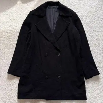 DRESSEDUNDRESSED 울 롱 코트 더블 버튼 블랙