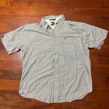 TOMMY HILFIGER 체크 무늬 반팔 셔츠 XL