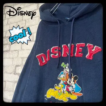 [ 레어 ] Disney 디즈니 플리스 후드티 자수 와펜