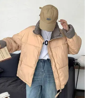 ENLIKE 컬러 절개 충전솜 다운 자켓