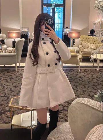GRL 벨트 포함 스탠드 카라 미들 기장 코트 ze836