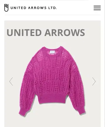 새상품급 UNITED ARROWS 레이스 모헤어 니트 스웨터