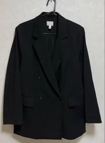 블랙 더블 브레스트 테일러드 자켓