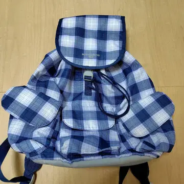 올리브 데 올리브 체크 무늬 백팩 대용량