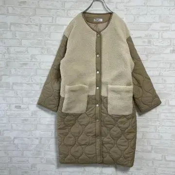 플리스 보아 자켓 롱 코트 베이지 여성용 a2264