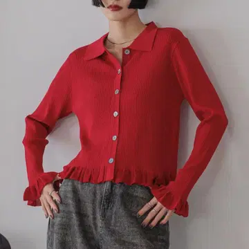 밑단 프릴 가디건 LS 로리즈팜