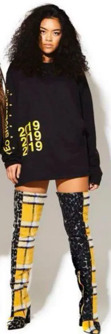 새상품 YELLO SHOES 레오파드 무늬 콤비네이션 부츠