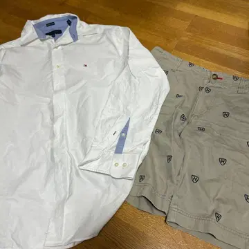 TOMMY HILFIGER 옥스퍼드 셔츠 하프 팬츠