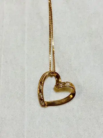 [ 새상품급 ] 핑크 골드 스톤 하트 목걸이 츠츠미