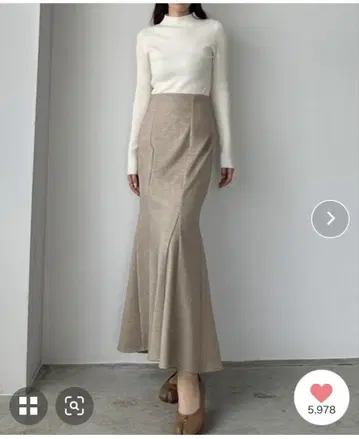 루엘 louere 하이웨스트 플레어 머메이드 스커트