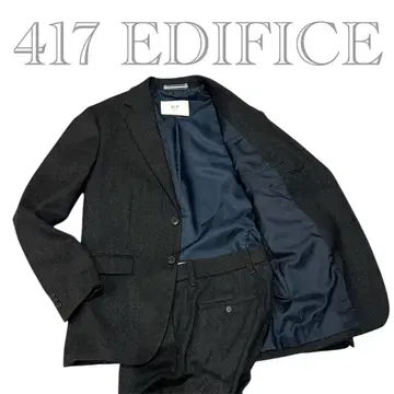 [컨디션 최상 캐시미어 혼방] 417EDIFICE 셋업 수트 멜란지 블랙