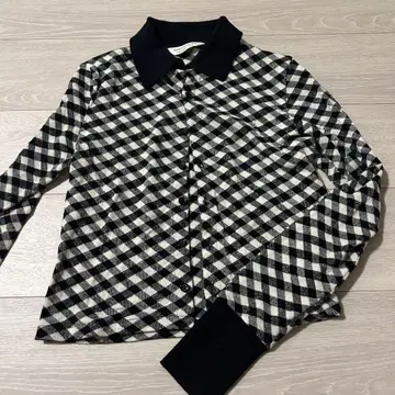 뷰티풀 피플 체크 크롭 니트 셔츠 새상품급