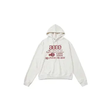 Aeae 화이트 후드 부착 후드티