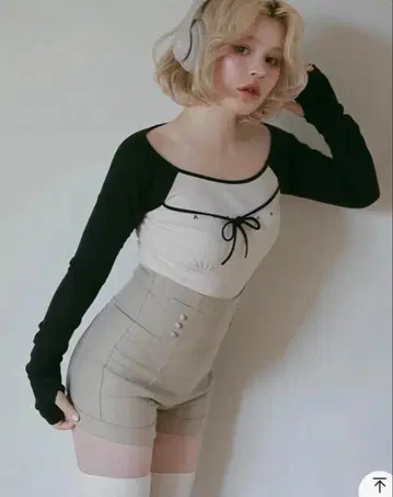 andmary Alma 리본 탑 그레이 성숙/러블리 컴팩트