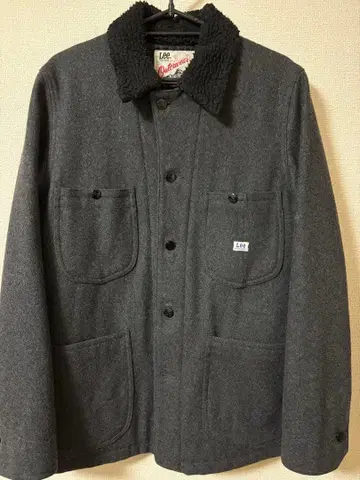 Lee 울 자켓 S 사이즈 그레이 보아 카라 부착
