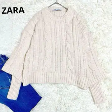 자라 ZARA 케이블 니트 화이트 따뜻한 울 혼방 성숙/러블리