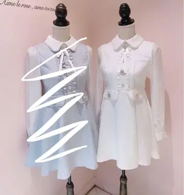 마농미미 23AWcollection 자카드 원피스 화이트