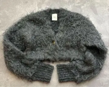 determ; 니트 버튼 크롭 가디건 1LDK 그레이