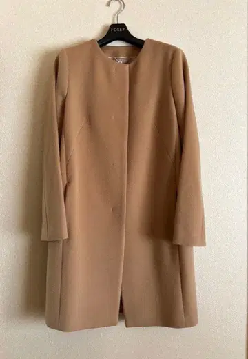 SALE 컨디션 최상 언타이틀 노칼라 베이지 롱 코트