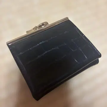 크로커다일풍 접이식 지갑 블랙 CLEA